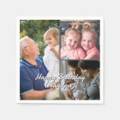 3-Photo Custom Party Napkins Personalized Text Serviette (Vorderseite)