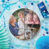 3-Photo Custom Party Plates Personalized Text Pappteller (Party)