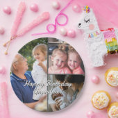 3-Photo Custom Party Plates Personalized Text Pappteller (Party)