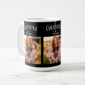 3 Photo Grandma Est Year Custom Name Number Grands Kaffeetasse (Vorderseite Links)