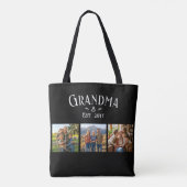 3 Photo Grandma Est Year Custom Name Number Grands Tasche (Rückseite)