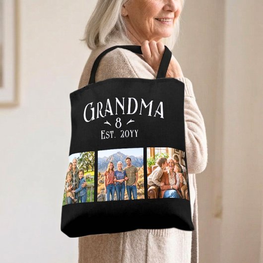 3 Photo Grandma Est Year Custom Name Number Grands Tasche
