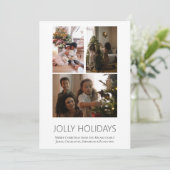 3 Photo Jolly Holidays Scandinavian Christmas Feiertagskarte (Stehend Vorderseite)