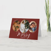 3 Photo Merry Christmas Family Dankeskarte (Vorderseite)