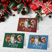 3 Photo Merry Christmas Family Dankeskarte
