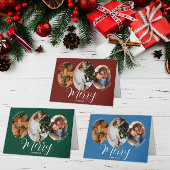 3 Photo Merry Christmas Family Dankeskarte