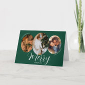 3 Photo Merry Christmas Family Dankeskarte (Vorderseite)
