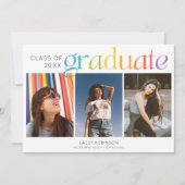 3 Photo Personalized Senior Graduation Announcemen (Vorderseite)