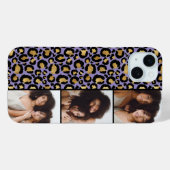 3 Photo Purple And Gold Leopard Print Case-Mate iPhone Hülle (Rückseite (Horizontal))
