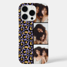 3 Photo Purple And Gold Leopard Print
