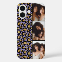 3 Photo Purple And Gold Leopard Print