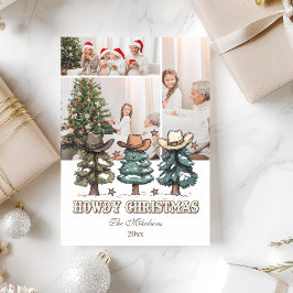 3 photo Western Howdy Christmas Feiertagskarte