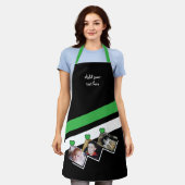 3 photos custom text black green schürze (Getragen)
