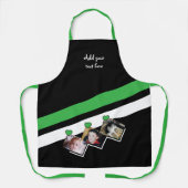 3 photos custom text black green schürze (Vorderseite)