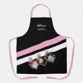 3 photos custom text black pink schürze (Vorderseite)