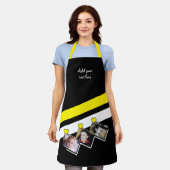 3 photos custom text black yellow schürze (Getragen)