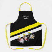 3 photos custom text black yellow schürze (Vorderseite)