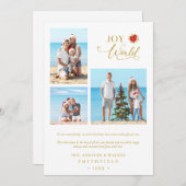 3 Photos Poinsettias Whimsical Joy to the World (Vorne/Hinten)