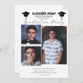 3 Picture Fotos Moderne Minimal Abschluss GRILLEN Einladung (Vorne/Hinten)