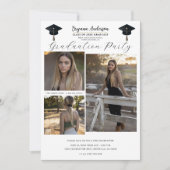 3 Picture Fotos Moderne Minimal Abschluss GRILLEN Einladung (Vorderseite)