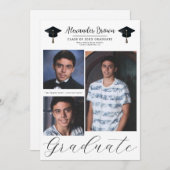 3 Picture Fotos Moderner Minimaler Abschluss Einladung (Vorne/Hinten)