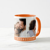 3 Picture Multi Foto Collage Family Quote Orange Tasse (VorderseiteRechts)