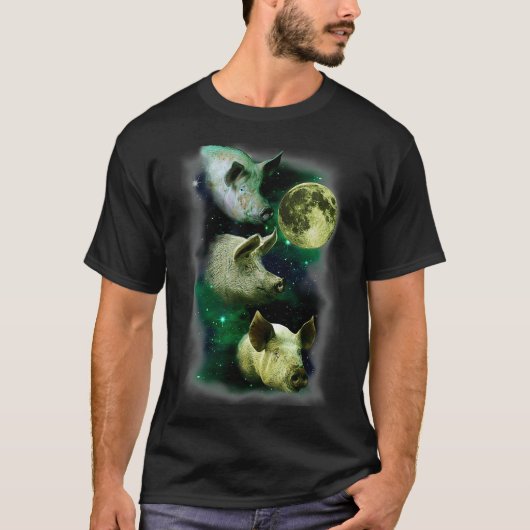 3 Pig Moon Funny T-Shirt (Vorderseite)