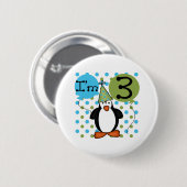 3. Pinguin-Geburtstag Button (Vorne & Hinten)