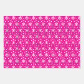 3 Pink Coordinated Snowflake Weihnachtsgeschenk Geschenkpapier Set (Vorderseite 3)