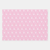 3 Pink Coordinated Snowflake Weihnachtsgeschenk Geschenkpapier Set (Vorderseite)