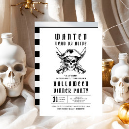 3 Pirate Skull Halloween Party Einladung