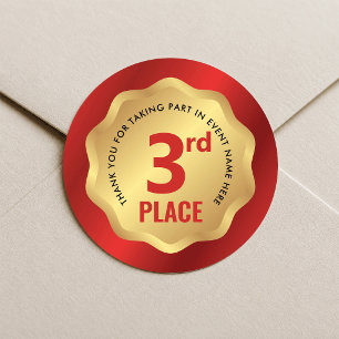 3. Platz Ereignis-Medaille Wettbewerbs-Aufkleber R Runder Aufkleber