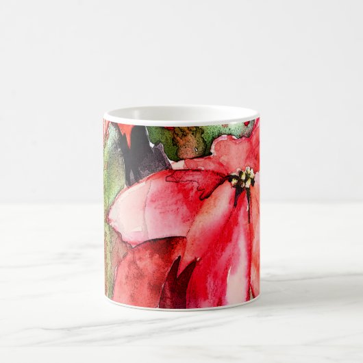 3 Poinsettia-WeihnachtsTasse Kaffeetasse (Mittel)