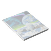 3 Polar Bear Cubs Playing in Snow - Earth Day Art Notizblock (angewinkelt)