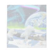 3 Polar Bear Cubs Playing in Snow - Earth Day Art Notizblock (Vorderseite)