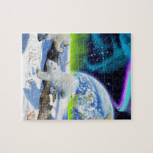 3 Polar Bear Cubs Playing in Snow - Earth Day Art Puzzle (Horizontal)