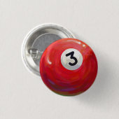 3 Pool Ball Muster gemalt Button (Vorne & Hinten)