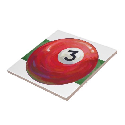 3 Pool Ball Muster gemalt Fliese (Seite)