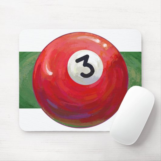 3 Pool Ball Muster gemalt Mousepad (Mit Mouse)