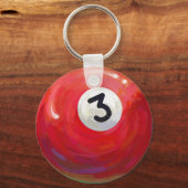 3 Pool Ball Muster gemalt Schlüsselanhänger (Vorderseite)