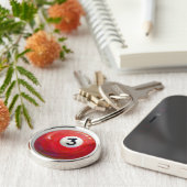 3 Pool Ball Muster gemalt Schlüsselanhänger (Seite)