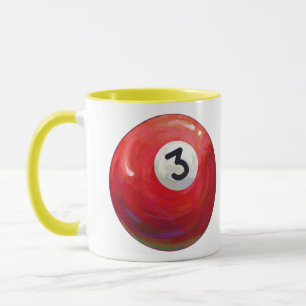 3 Pool Ball Muster gemalt Tasse