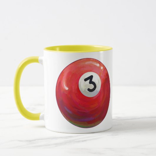 3 Pool Ball Muster gemalt Tasse (Links)