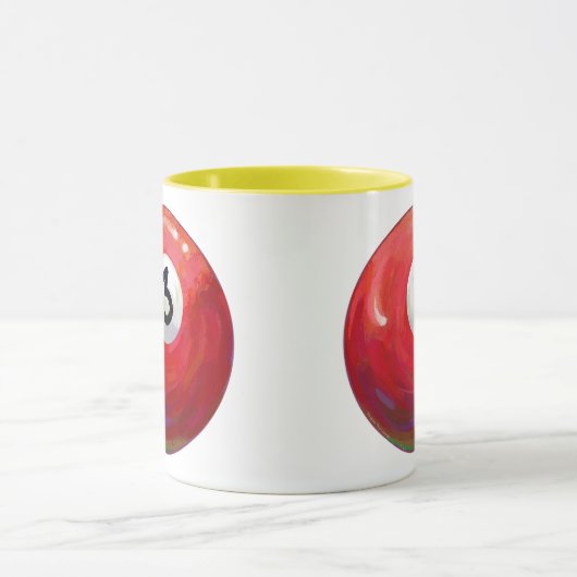 3 Pool Ball Muster gemalt Tasse (Zentrum)