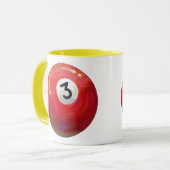 3 Pool Ball Muster gemalt Tasse (Vorderseite Links)