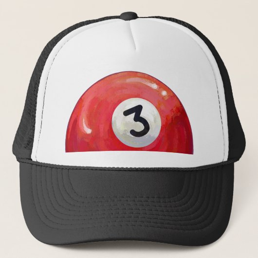 3 Pool Ball Muster gemalt Truckerkappe (Vorderseite)