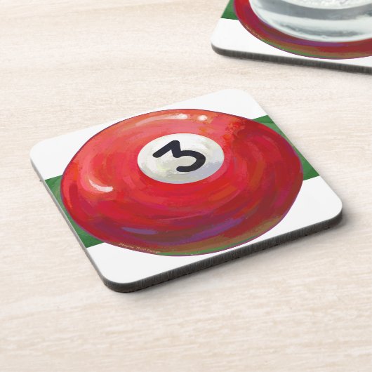 3 Pool Ball Muster gemalt Untersetzer (Linke Seite)