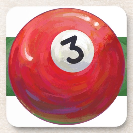 3 Pool Ball Muster gemalt Untersetzer (Vorderseite)