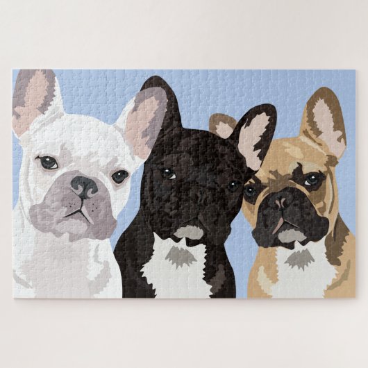 3 Pop Art French Bulldogs Puzzle