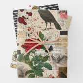 3 Pop Halloween Gothic Collage Ephemera Sheets Geschenkpapier Set (Beispiel)